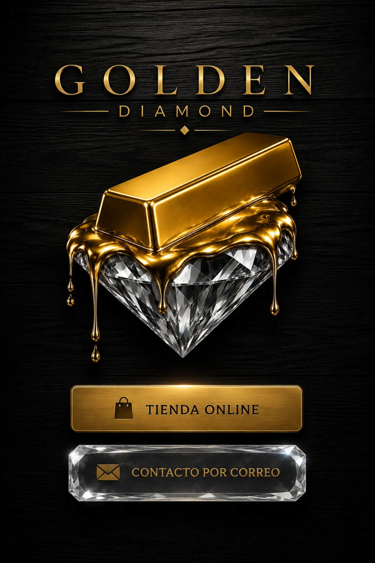 Golden Diamond: lingote de oro fundido sobre un diamante
